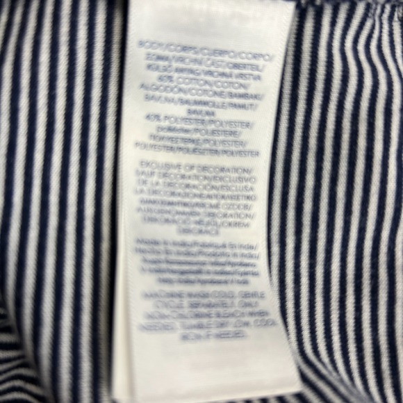 Chaps 1/4 Zip Pullover Sweater Mens 2XL Blue White Striped Golf Business Preppy - Picture 8 of 10